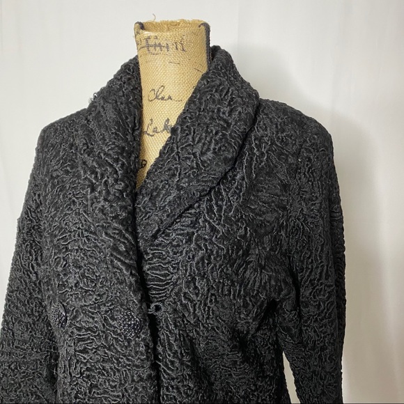 Revillon Black Curly Persian Lamb Fur Coat - Picture 2 of 13